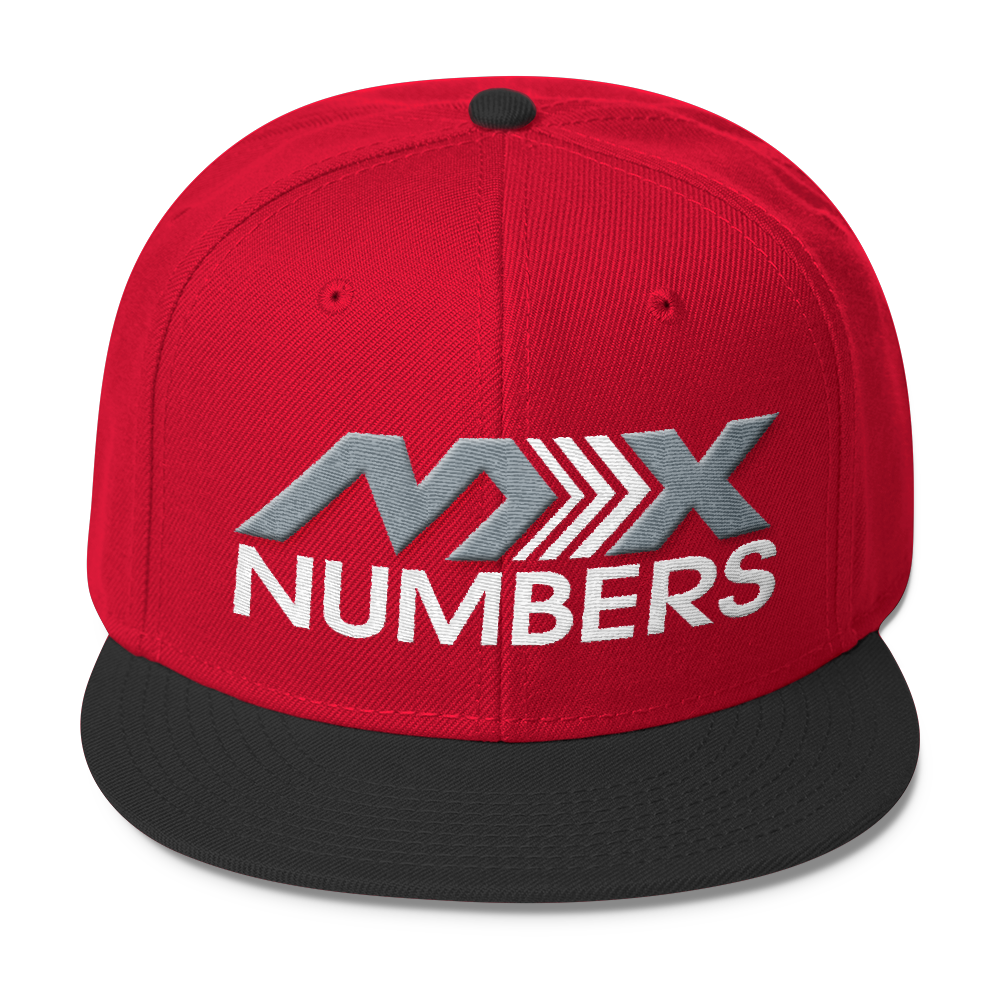 MxNumbers Snapback Hat with Gray Undervisor- Gray with White Arrow Logo - MxNumbers