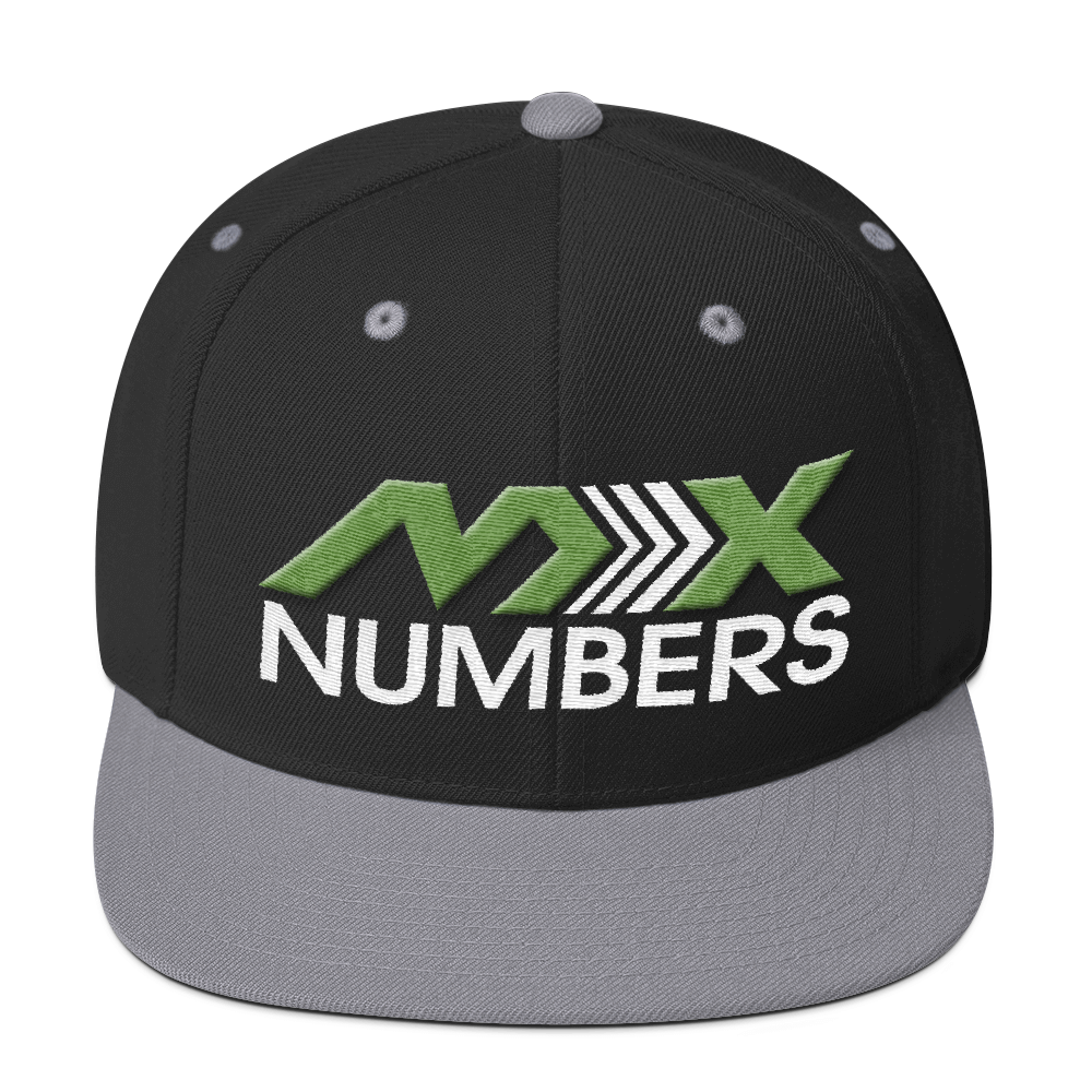 MxNumbers Snapback Hat with Green Undervisor- Kiwi Green with White Arrow Logo - MxNumbers
