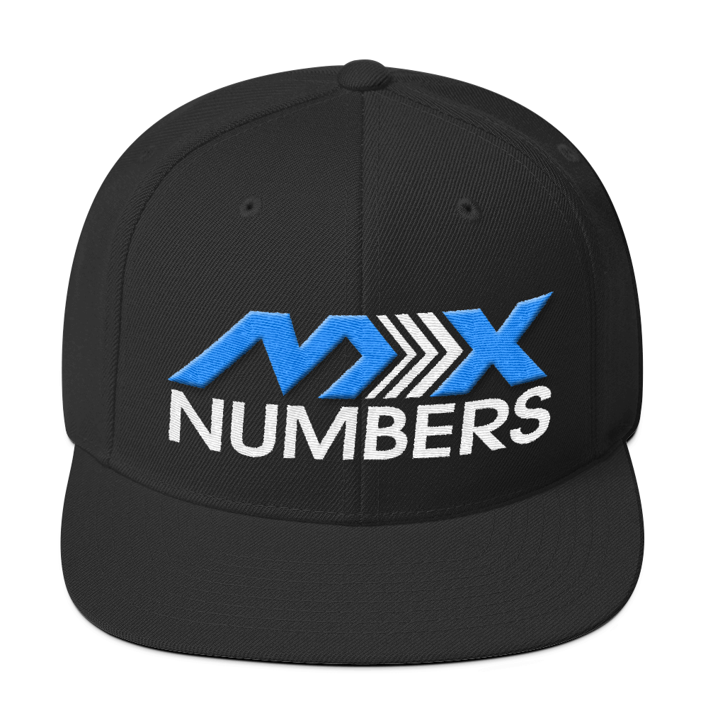 MxNumbers Snapback Hat with Green Undervisor- Teal with White Arrow Logo - MxNumbers