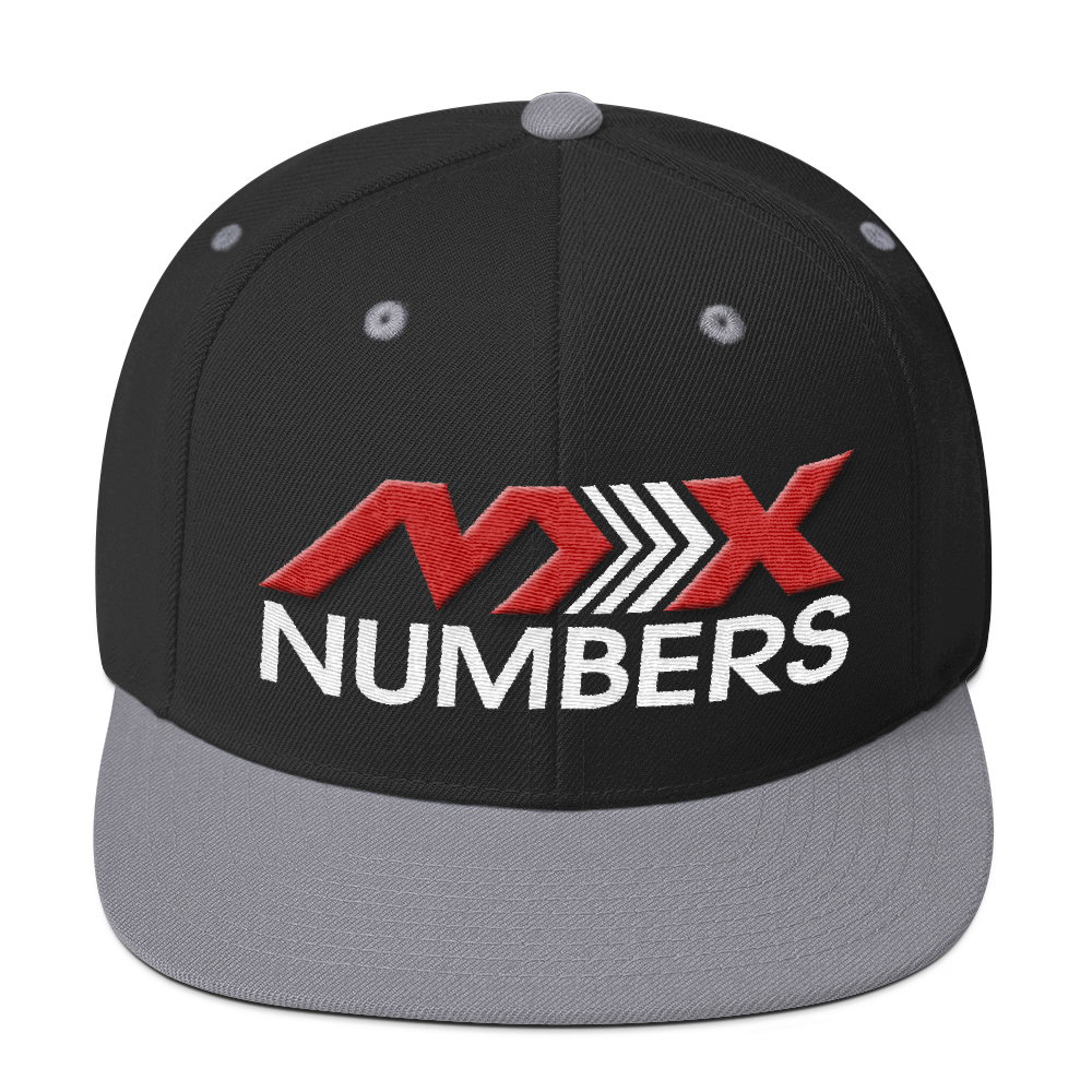 MxNumbers Snapback Hat with Green Undervisor- Red with White Arrow Logo - MxNumbers