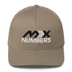 MxNumbers Flexfit Hat with Gray Undervisor- Black with White Arrow Logo - MxNumbers