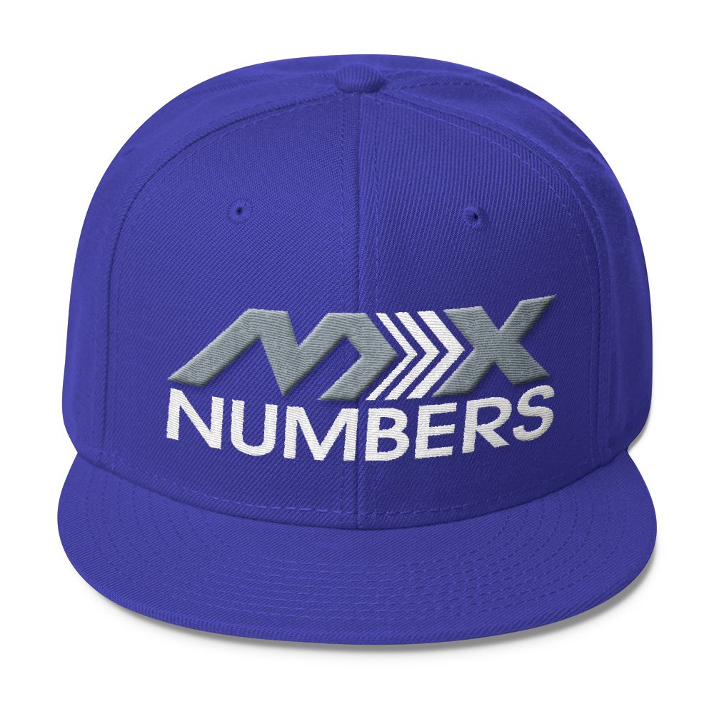 MxNumbers Snapback Hat with Gray Undervisor- Gray with White Arrow Logo - MxNumbers