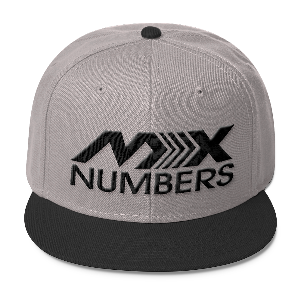 MxNumbers Snapback Hat with Gray Undervisor- Black Arrow Logo - MxNumbers