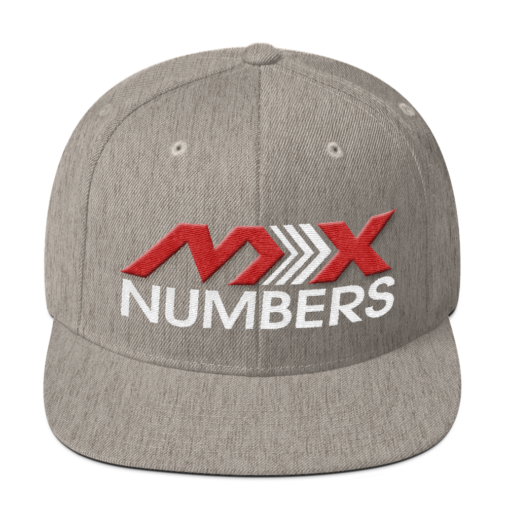 MxNumbers Snapback Hat with Green Undervisor- Red with White Arrow Logo - MxNumbers