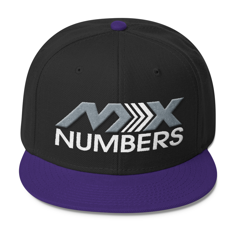 MxNumbers Snapback Hat with Gray Undervisor- Gray with White Arrow Logo - MxNumbers