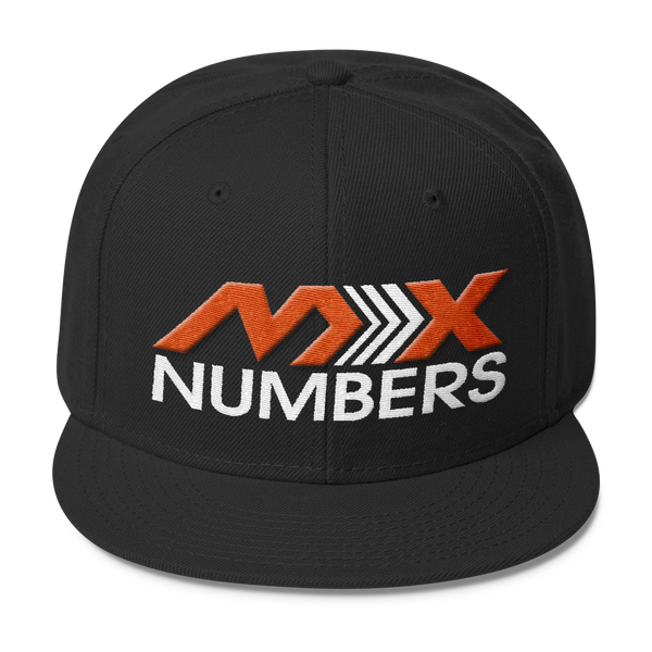 MxNumbers Snapback Hat with Gray Undervisor- Orange with White Arrow Logo - MxNumbers
