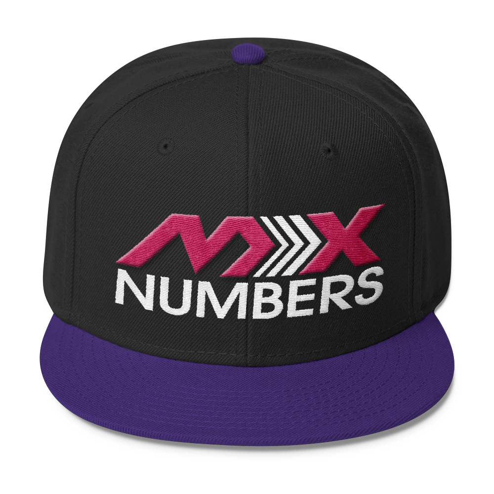 MxNumbers Snapback Hat with Gray Undervisor- Pink with White Arrow Logo - MxNumbers