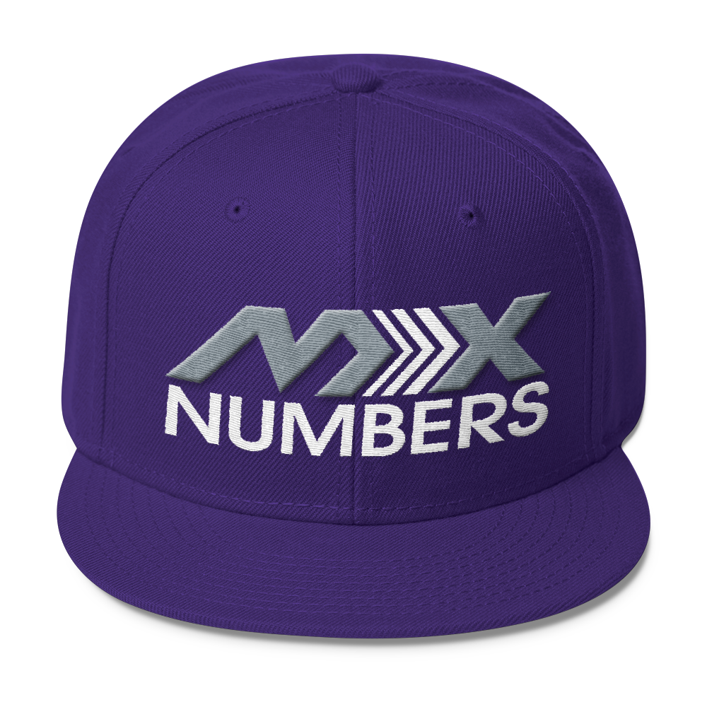 MxNumbers Snapback Hat with Gray Undervisor- Gray with White Arrow Logo - MxNumbers