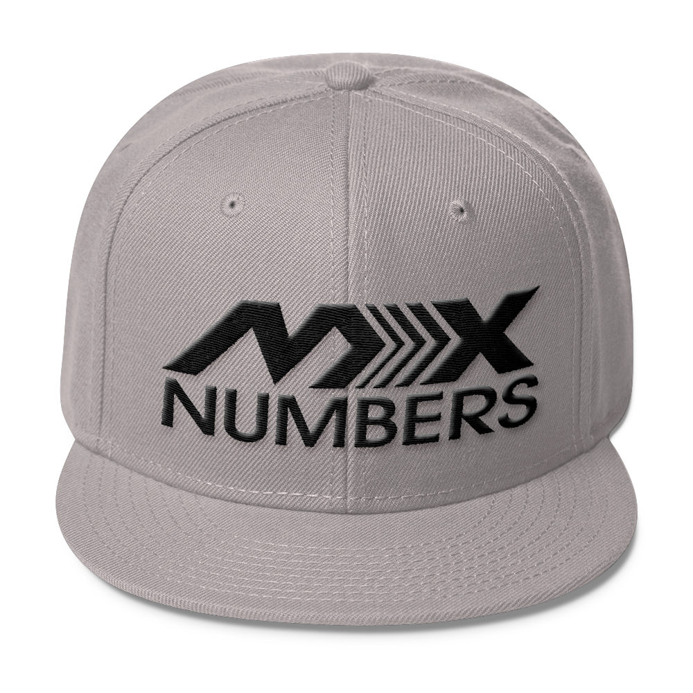 MxNumbers Snapback Hat with Gray Undervisor- Black Arrow Logo - MxNumbers