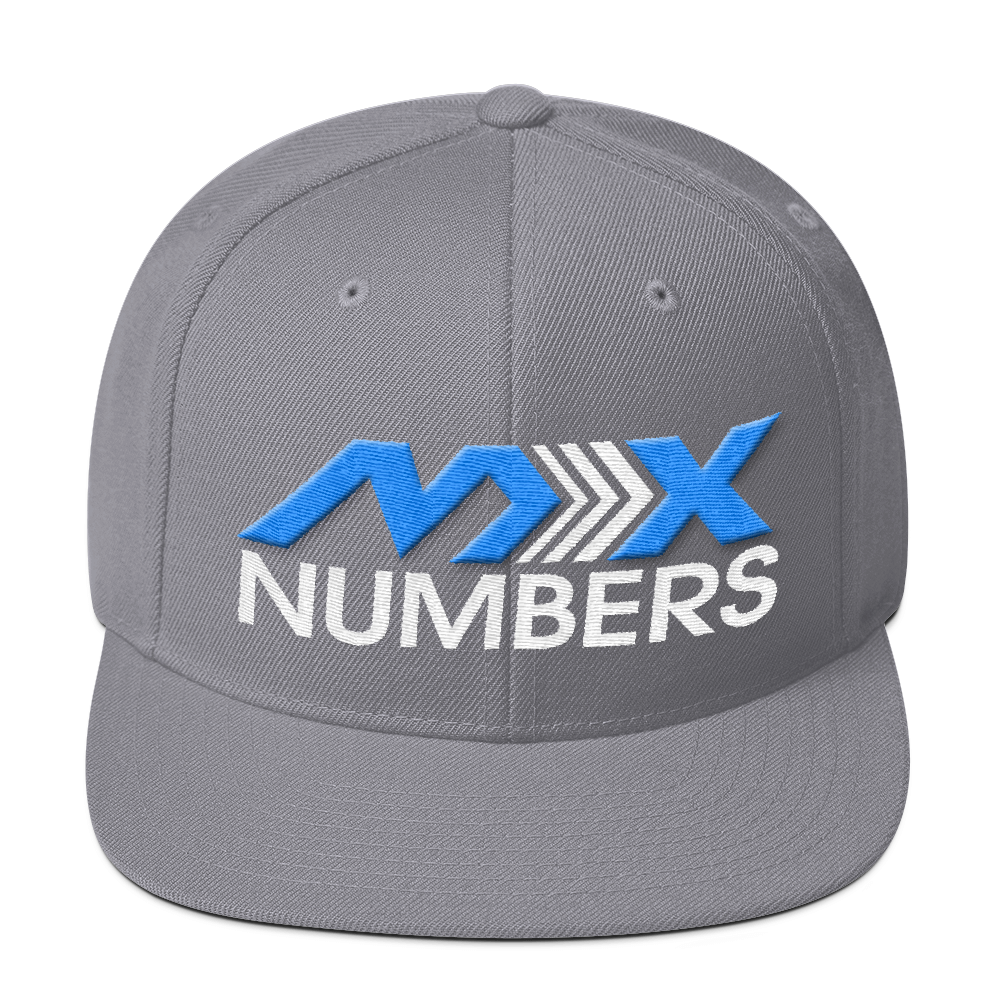 MxNumbers Snapback Hat with Green Undervisor- Teal with White Arrow Logo - MxNumbers