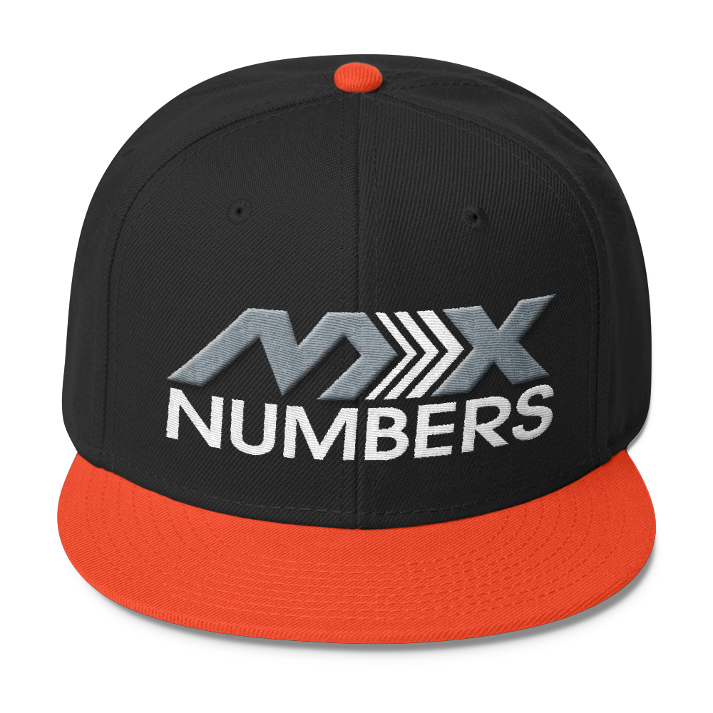 MxNumbers Snapback Hat with Gray Undervisor- Gray with White Arrow Logo - MxNumbers